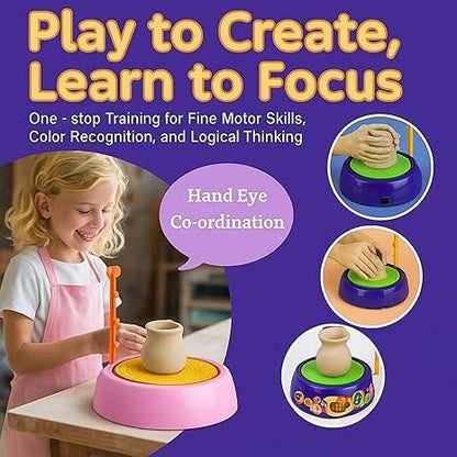 Kids Pottery Wheel Battery Operated Pottery Making Machine Painting Kit